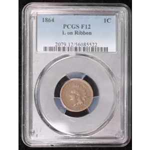 1864 1C L on Ribbon, BN